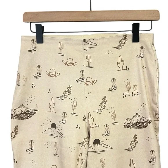 Rockin’ C Western Print Pull-on Stretch Bell Bottom Pants Size Medium - Picture 4 of 11